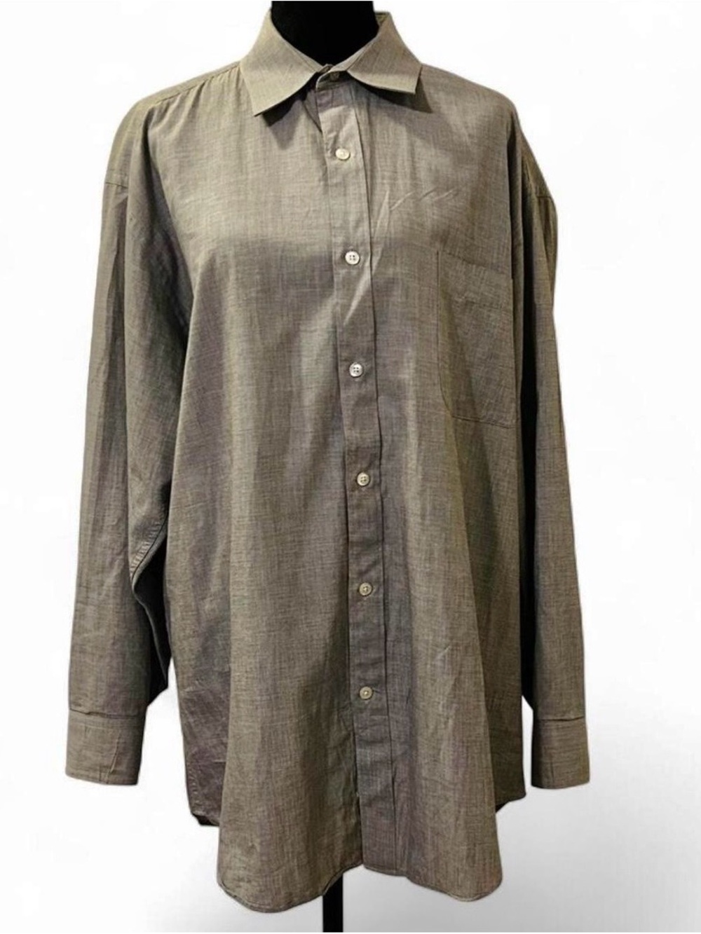Bachrach Men's 100 % cotton Button-Down Shirt in Gray